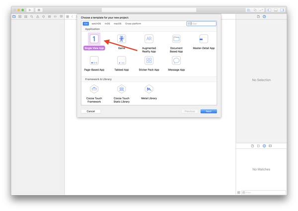1.1. Create Project - Single View Application